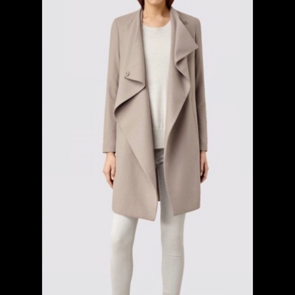 All Saints Ora coat in taupe/grey size 4.